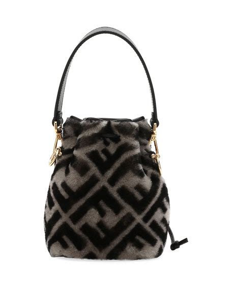 fendi mon tresor shearling|Fendi Mon Tresor FF Shearling Fur Bucket Bag .